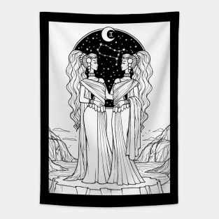 Indian Gemini In Black Design Tapestry