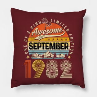 Awesome Since September 1982 Vintage 41st Birthday Pillow