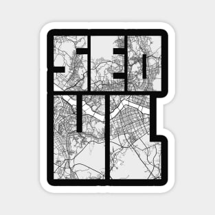 Seoul, South Korea City Map Typography - Light Magnet