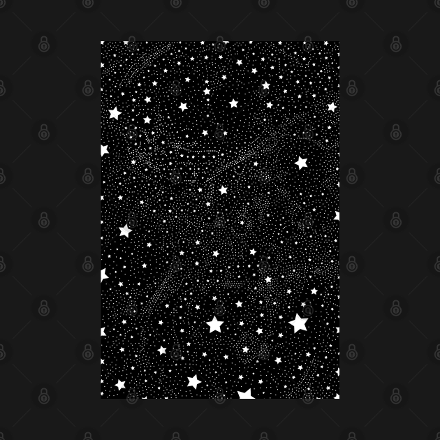 Stars & Space, Black and White Pattern by love-fi