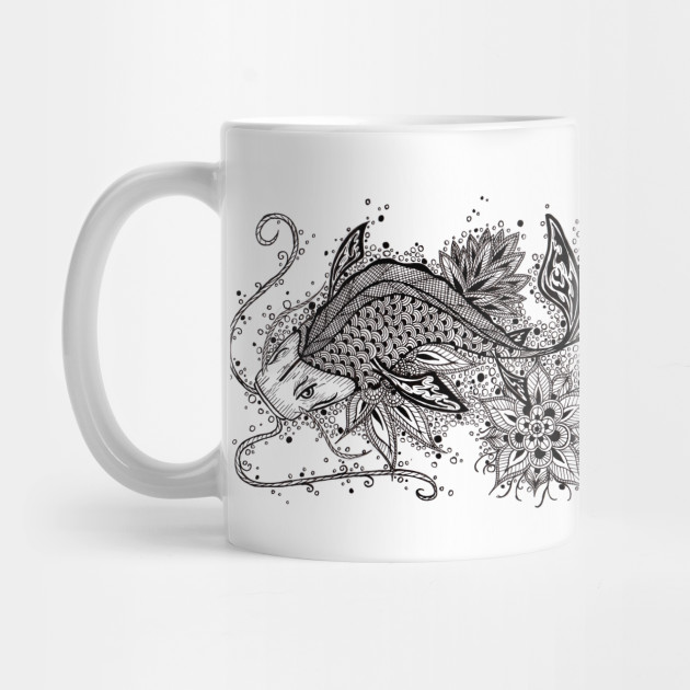 Zen Koi Carp Tattoo Koi Tattoo Mug Teepublic