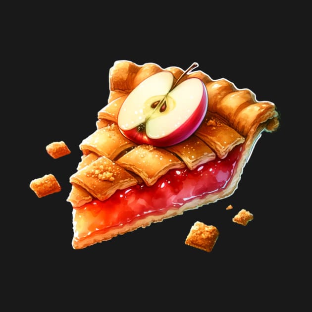 Apple Pie Coffee Art Slice Kawaii Sweet by Flowering Away