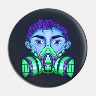 Quarantine Cyberpunk Gas Mask T-Shirt Pin