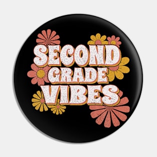 2Nd Second Grade Vibes Back To School For Eacher Student Pin