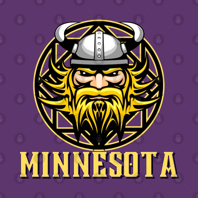 Minnesota Football NFL - Beserker Viking by J_Joseph_Designs