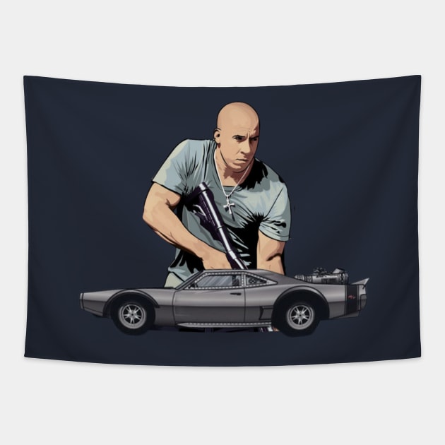 Dominic toretto / Vin diesel Tapestry by MOTOSHIFT