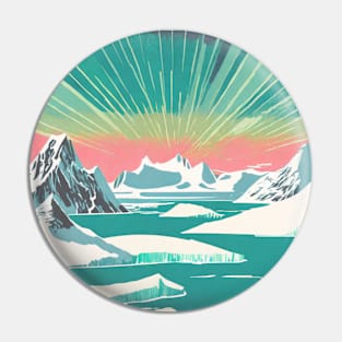 Vintage Retro Travel - Radiant Greenland Sunrise Pin