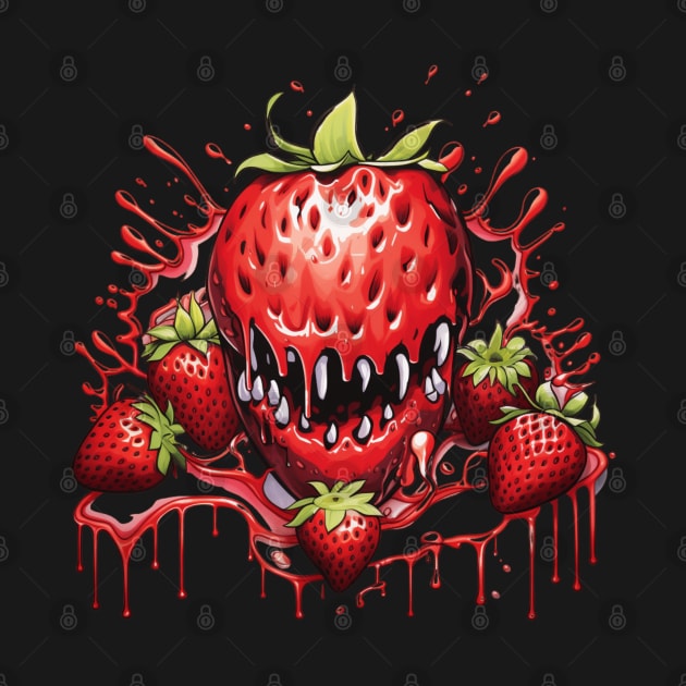 Yummy Fresh Summer Strawberry Fruit Monster by Nightarcade