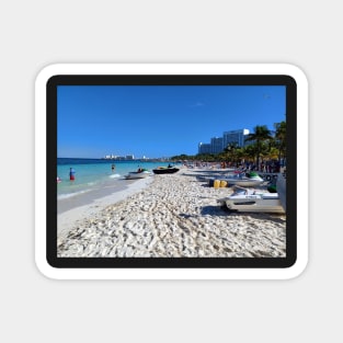 Beach at the hotel zone in Cancun, Quintana Roo, Mexico Magnet