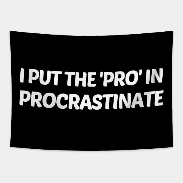 I Put The 'Pro' In Procrastinate Funny Tapestry by solsateez