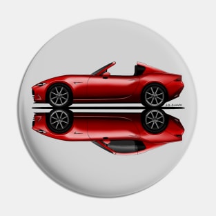 My drawing of the open and closed red open and closed RF roadster convertible Japanese sports car Pin