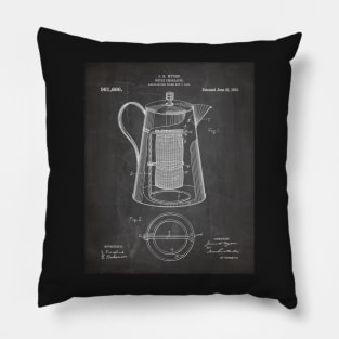 Coffee Percolator Patent - Coffee Shop Art - Black Chalkboard Pillow