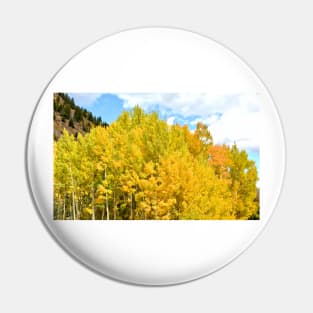 Golden Aspen Trees Pin