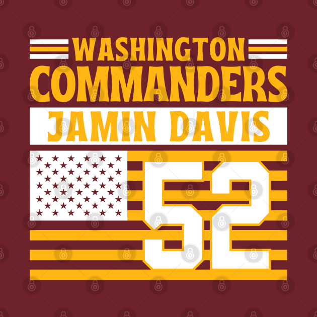 Washington Commanders Davis 52 American Flag Football by Astronaut.co