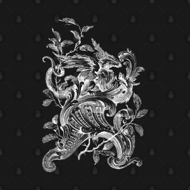 Vintage Ornate DRAGON illustration Victorian Gothic 2 by AltrusianGrace