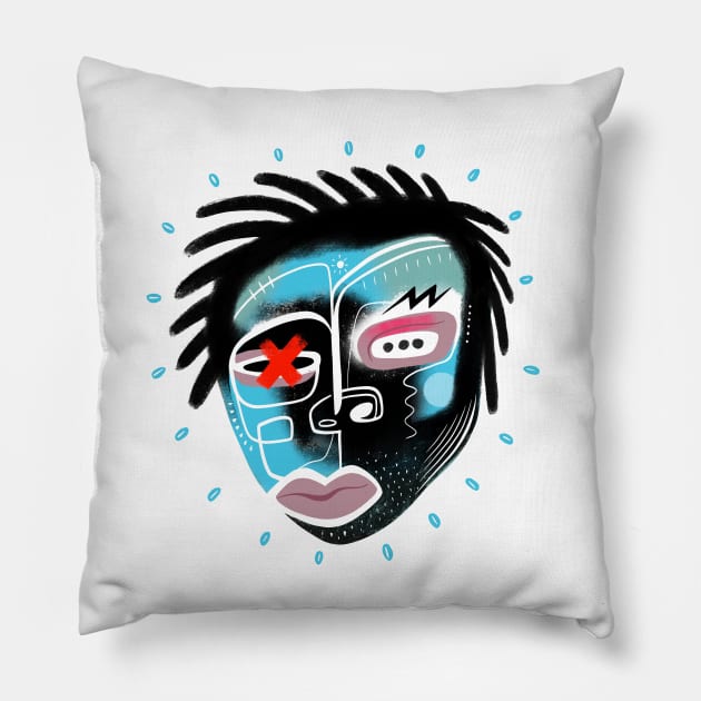 Abstract face Pillow by Daria Kusto