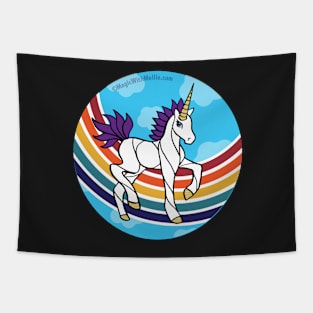 Rainbow Unicorn v12 — Dancing Uniquorn Illustration series Tapestry