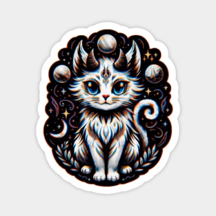 Mystic Moonlit Cat Magnet