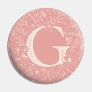 Botanical Letter G (Hibiscus Pink) Pin