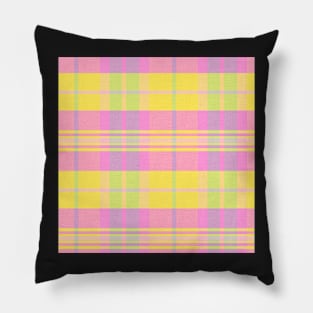 Summer Aesthetic Arable 1 Hand Drawn Textured Plaid Pattern Pillow