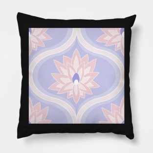 candy and periwinkle lotus flower ogee pattern Pillow