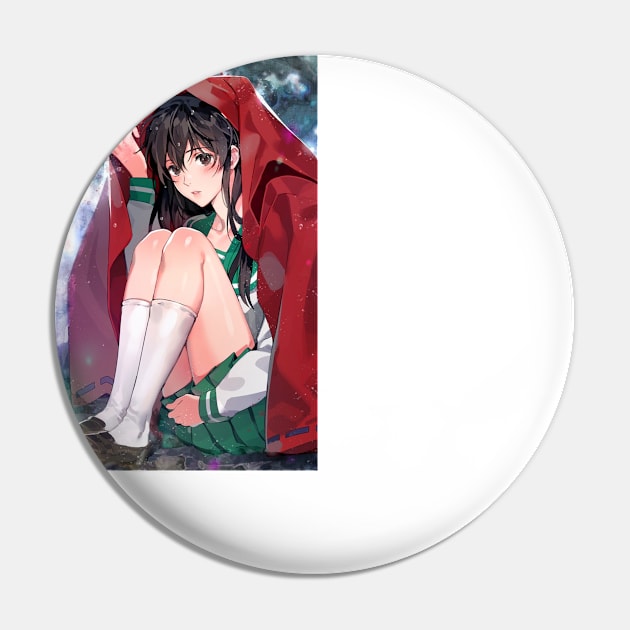 Higurashi Kagome Anime Watercolor Pin by Thomas Rayle