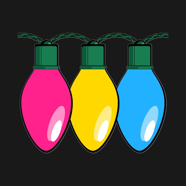 Pansexual Pride Christmas Lights by wheedesign