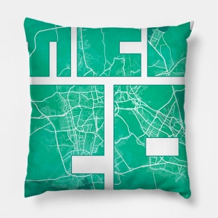 Mecca, Saudi Arabia City Map Typography - Watercolor Pillow