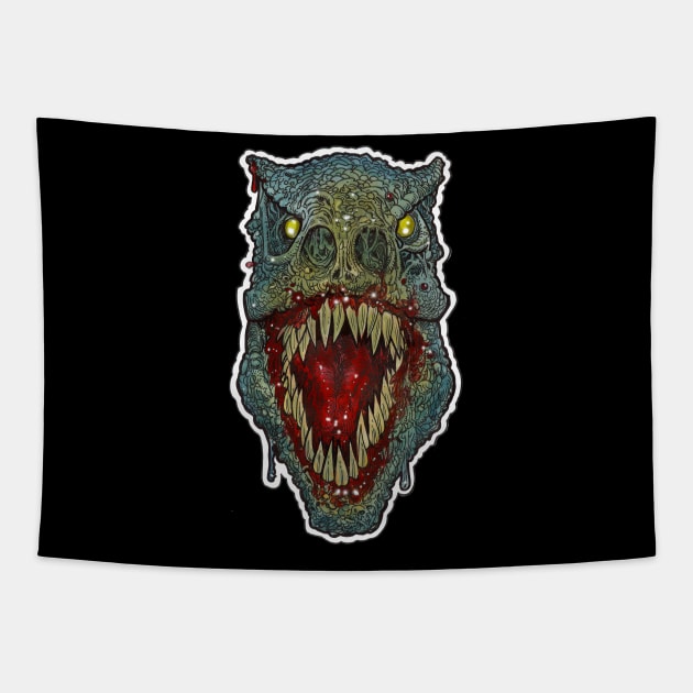 Zombie T-Rex Full Frontal Tapestry by rsacchetto