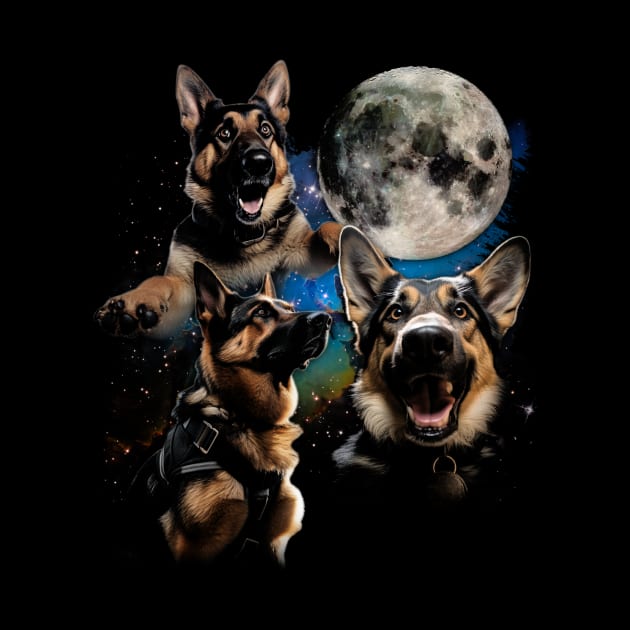 German Shepherd Dog Moon Stylish Tee for Canine Charm Admirers by Kleurplaten kind