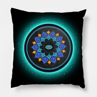 Third Eye, Lotus Flower Mandala. Protection and Guidance. Pillow