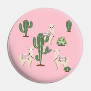 Alpaca with cacti Pin