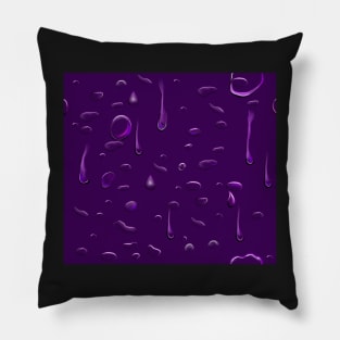 purple again 2, raindrops deep purple Pillow