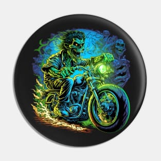 Zombie riding a motorcycle Pin