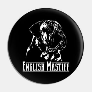 Funny Proud English Mastiff dog portrait Pin