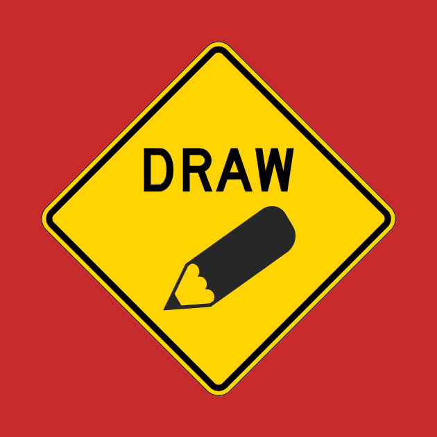 MUTCD W3-6 Draw Bridge with Pencil Sign by HipsterSketch