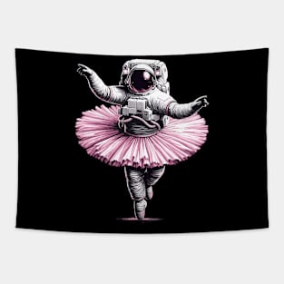 Cute Astronaut in Tutu Ballet Dancing Funny Ballet Tapestry