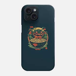 Ramen monster in vintage Japanese style Phone Case