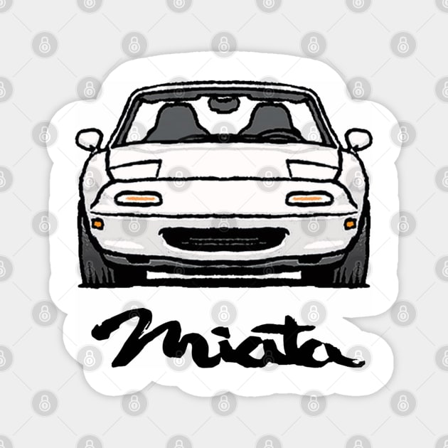 MX5 Miata NA White Magnet by Woreth