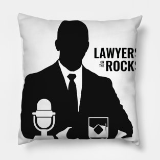 Lawyers on the Rocks Logo black merch Pillow