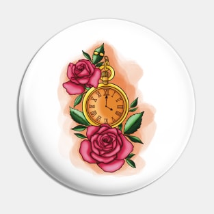 Clock under its rosebushes Pin