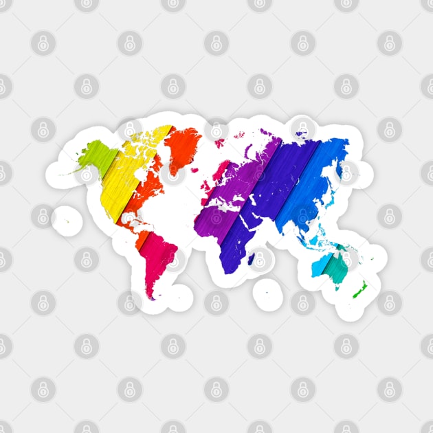 world map rainbow #love Magnet by JBJart