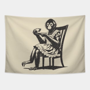 Spider Monkey Tea Time Tapestry