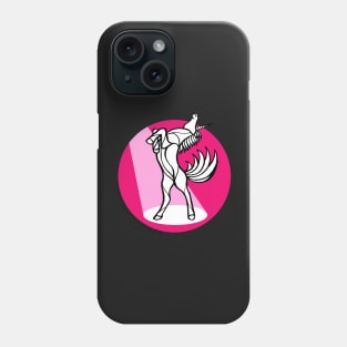 Opera Pink Unicorn in the Spotlight — Inktober Unicorn illustration series Phone Case