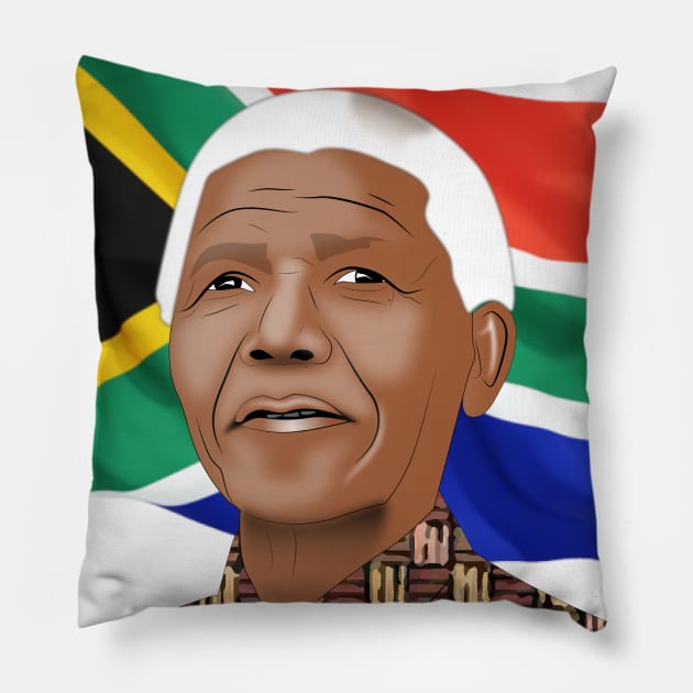 Nelson Mandela Pillow by Elcaiman7