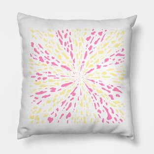 pink-yellow print tie dye Pillow