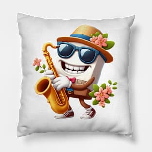 Jazz Saxophone Player Pillow