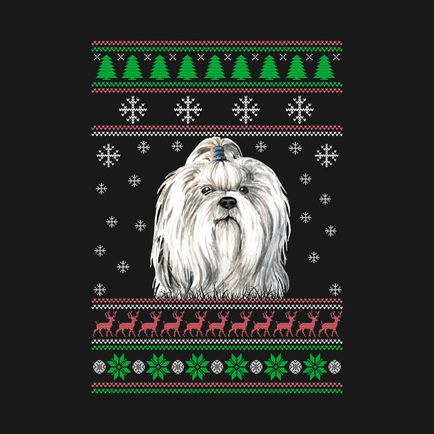 Shih Tzu Ugly Christmas Sweater Funny Dog Lover Owner Gifts by nzbworld