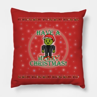 Have A Scary Christmas Pixel Frankenstein Monster! Pillow