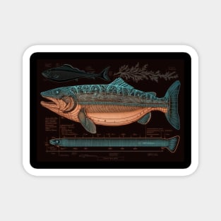 Coho Salmon Fish Print Magnet